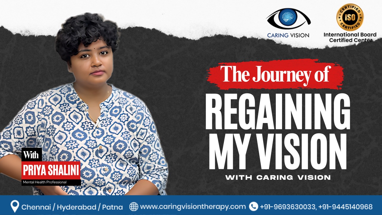 Priya Shalini sharing her vision therapy experience at Caring Vision Therapy